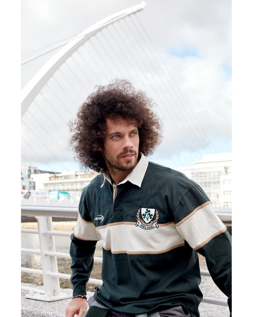 Lansdowne Long Sleeve Rugby Shirt - Bottle Green and Tan – Carrick Mór