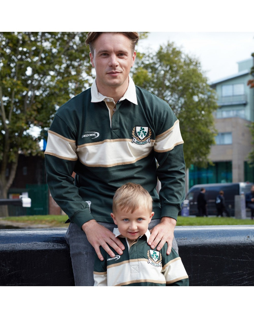 Lansdowne Long Sleeve Rugby Shirt - Bottle Green and Tan – Carrick Mór