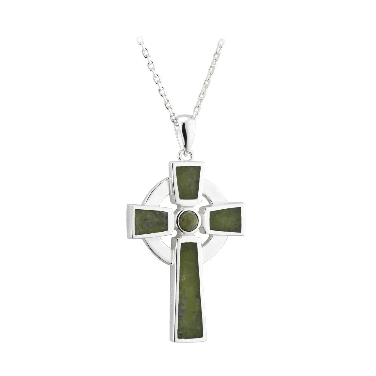 SILVER SMALL MARBLE CROSS PENDANT